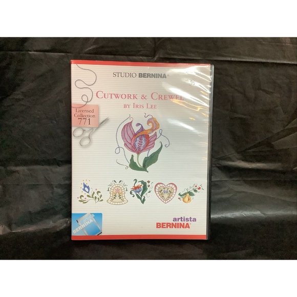 Studio Bernina "Cutwork & Crewel" by Iris Lee #771 Cartridge, Case & Charts - Picture 1 of 3